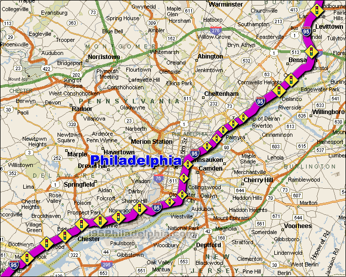I-95 Philadelphia Traffic Map